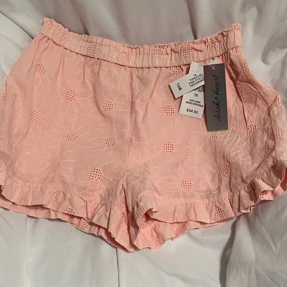 Derek Heart Pink Floral Kids Shorts